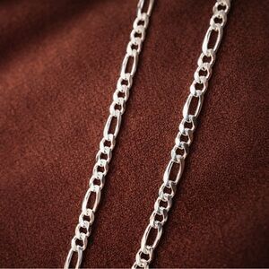 Sterling Silver Figaro Chain Necklace - Shiny Silver